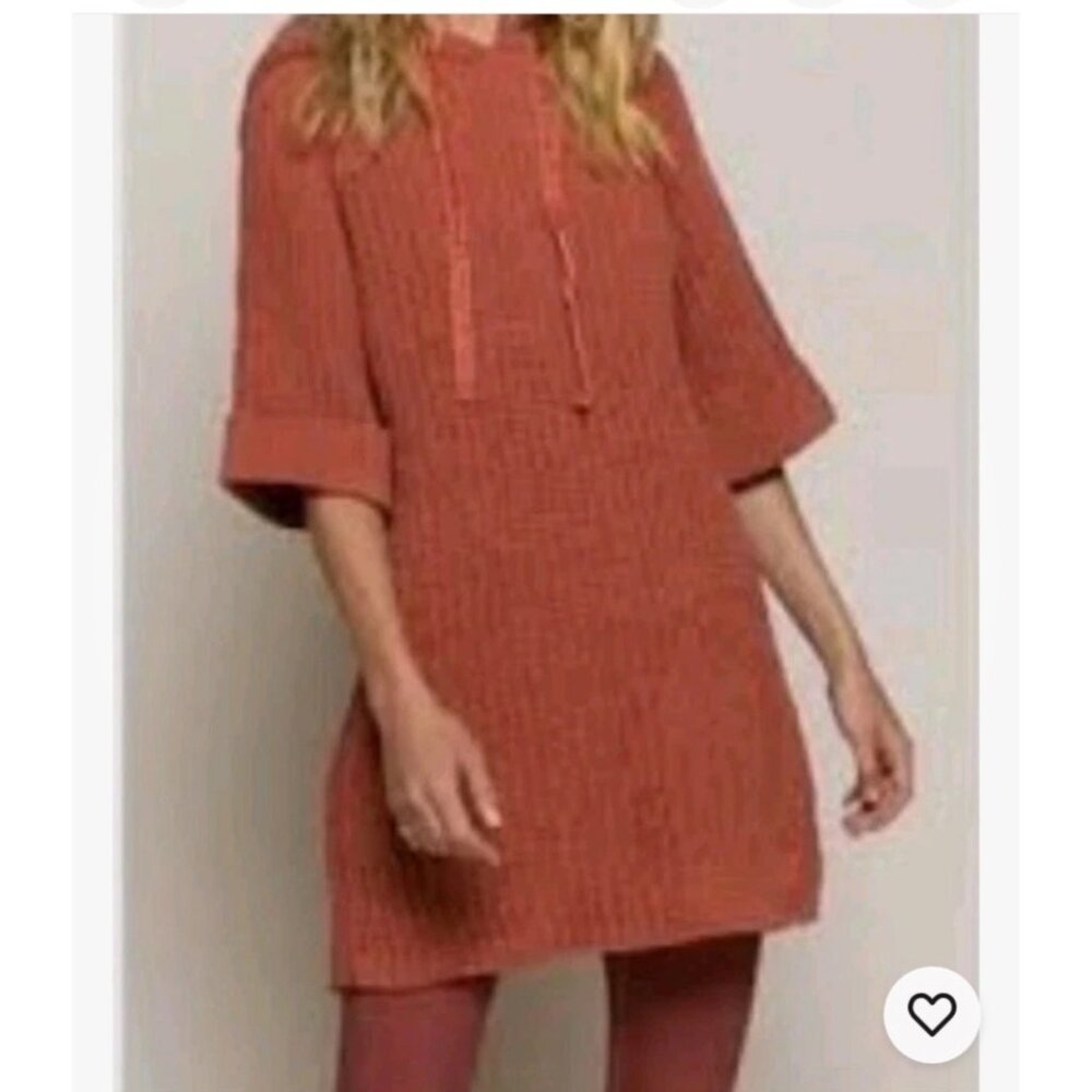 POL Textured Knit Hooded Sweater burnt orange  Oversized M women’s half sleeve